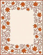 Autumn Leaf Scrollwork Pattern Rug