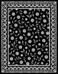 Floral Vine Border with Black Background Rug