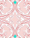 Pink Abstract Swirl Floral Accent Rug