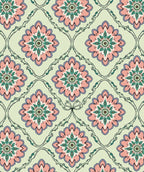 Pastel Floral Scrollwork Inspired Rug