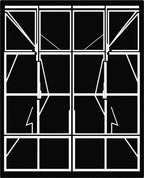 Monochrome Linear Abstract Grid Design Rug