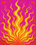 Vibrant Fiery Swirls Pattern Rug