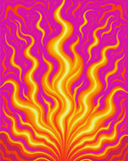 Vibrant Fiery Swirls Pattern Rug