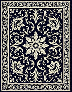 Classic Floral Scrollwork Damask Design Rug