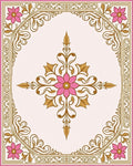 Floral Swirl Design with Pink Accents Rug