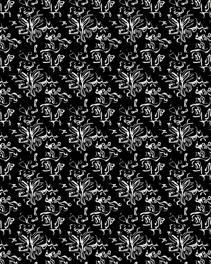 Abstract Botanical Flourish Pattern Rug