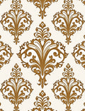 Elegant Gold Scrollwork Damask Pattern Rug