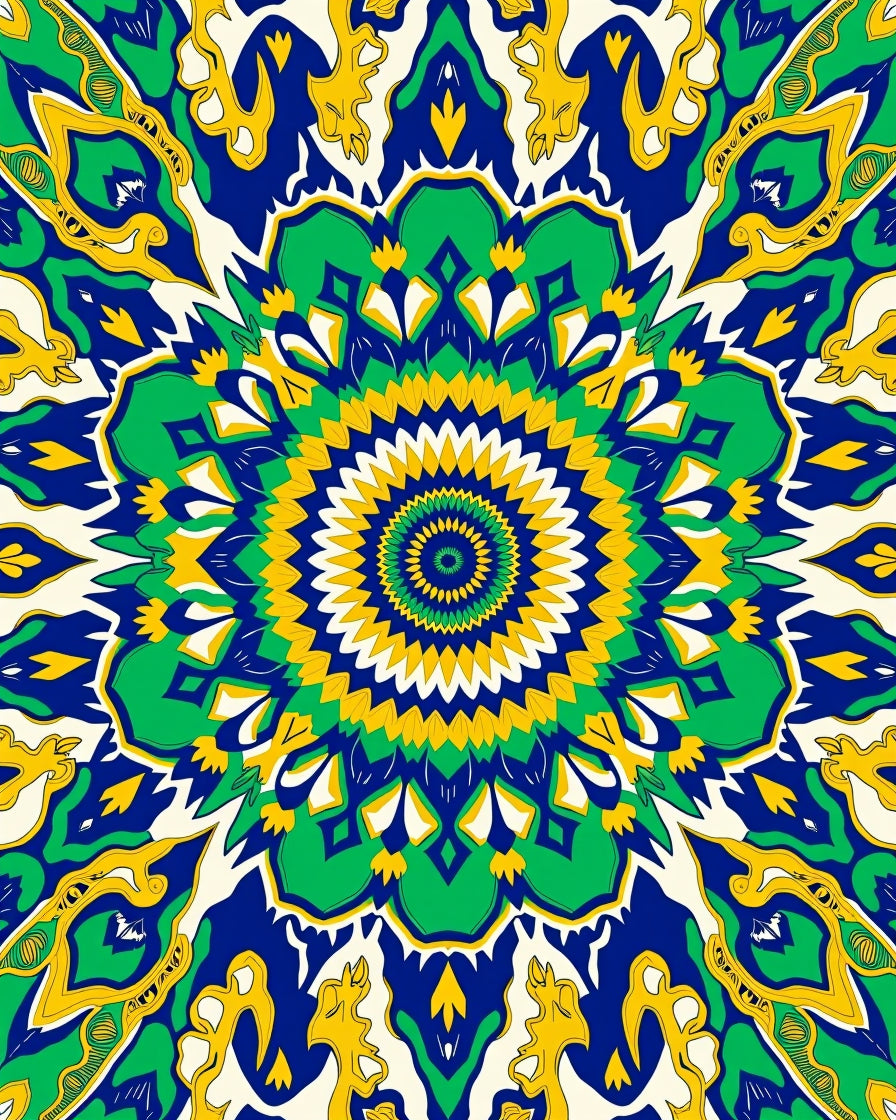 Bold Floral Mandala Graphic Design Rug