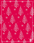 Red White Festive Christmas Trees Rug