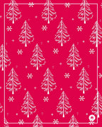 Red White Festive Christmas Trees Rug