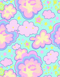 Pastel Sky Clouds and Stars Rug
