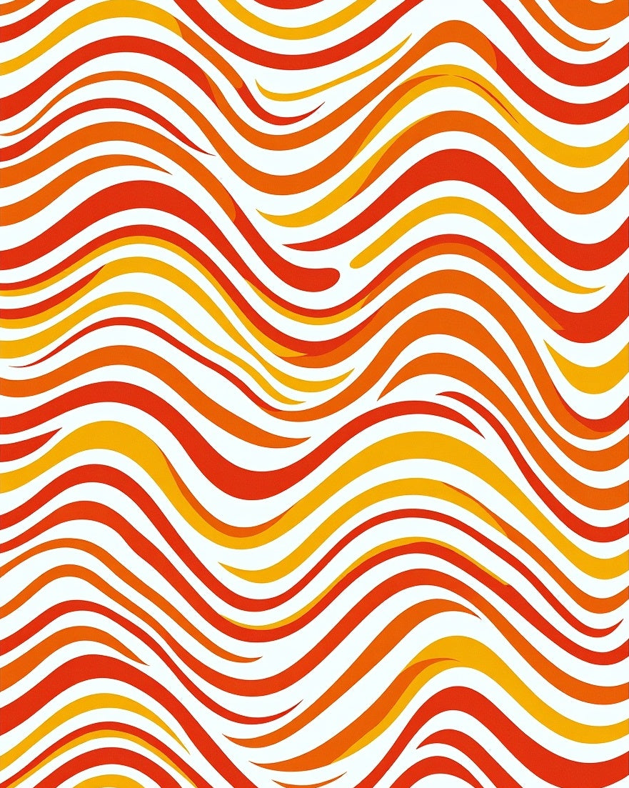 Abstract Wavy Orange Yellow Stripes Rug