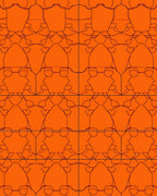 Abstract Orange And Black Geometric Pattern Rug