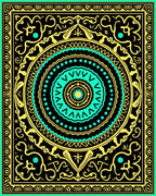 Bold Geometric Mandala Pattern Rug