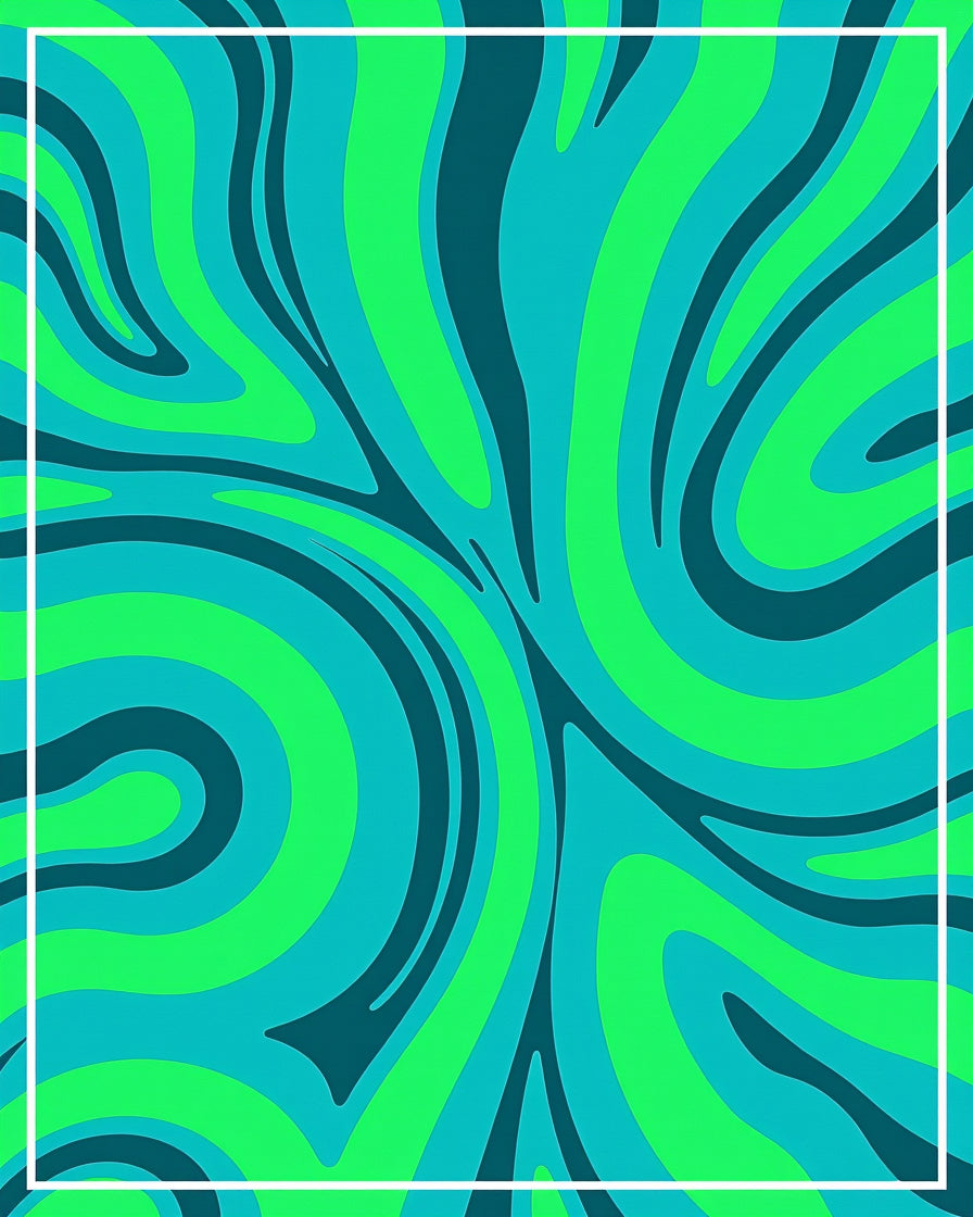 Aqua Emerald Swirl Pattern Rug