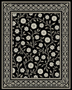 Floral Vine Border Design Rug