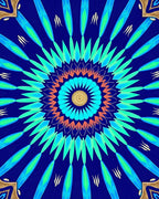 Radiant Blue Green Floral Mandala Rug