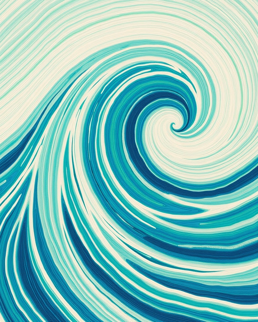 Ocean Wave Swirl Abstract Pattern Rug