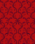 Red Elegant Floral Swirl Pattern Rug