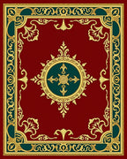 Crimson Gold Green Ornate Rug