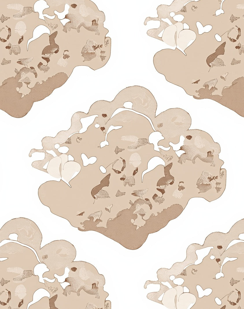 Earthy Tone Organic Cloud Shapes Rug