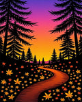 Forest Path Autumn Leaves Rug