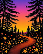 Forest Path Autumn Leaves Rug