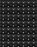 Chic White Florals On Black Background Rug