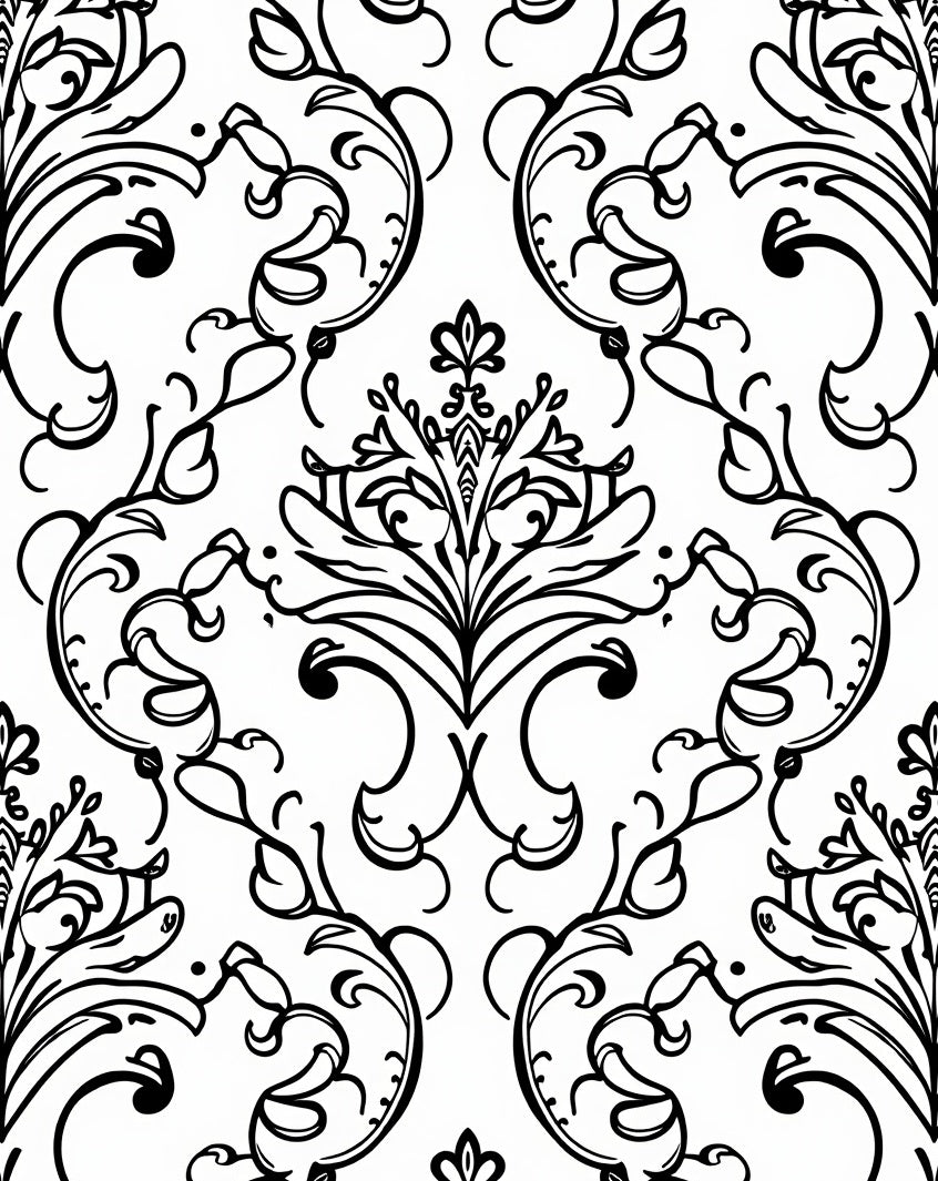 Classic Floral Scrollwork Pattern Rug
