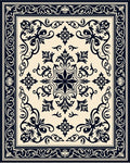 Intricate Floral Scrollwork Inlay Rug