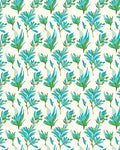Tropical Leaf Pattern with Teal Accents Rug