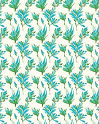 Tropical Leaf Pattern with Teal Accents Rug