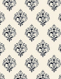 Black Gray Scrollwork Classic Pattern Rug