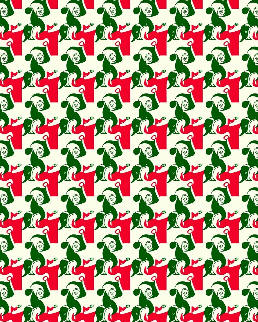 Whimsical Rudolph 2 Tone Design Rug