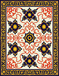 Ornate Floral medallion Tile Pattern Design Rug