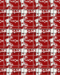 Red Hearts With White Abstract Pattern Rug