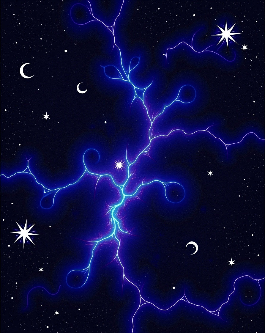 Cosmic Lightning Pattern Rug