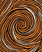 Bold Orange Swirl Abstract Design Rug