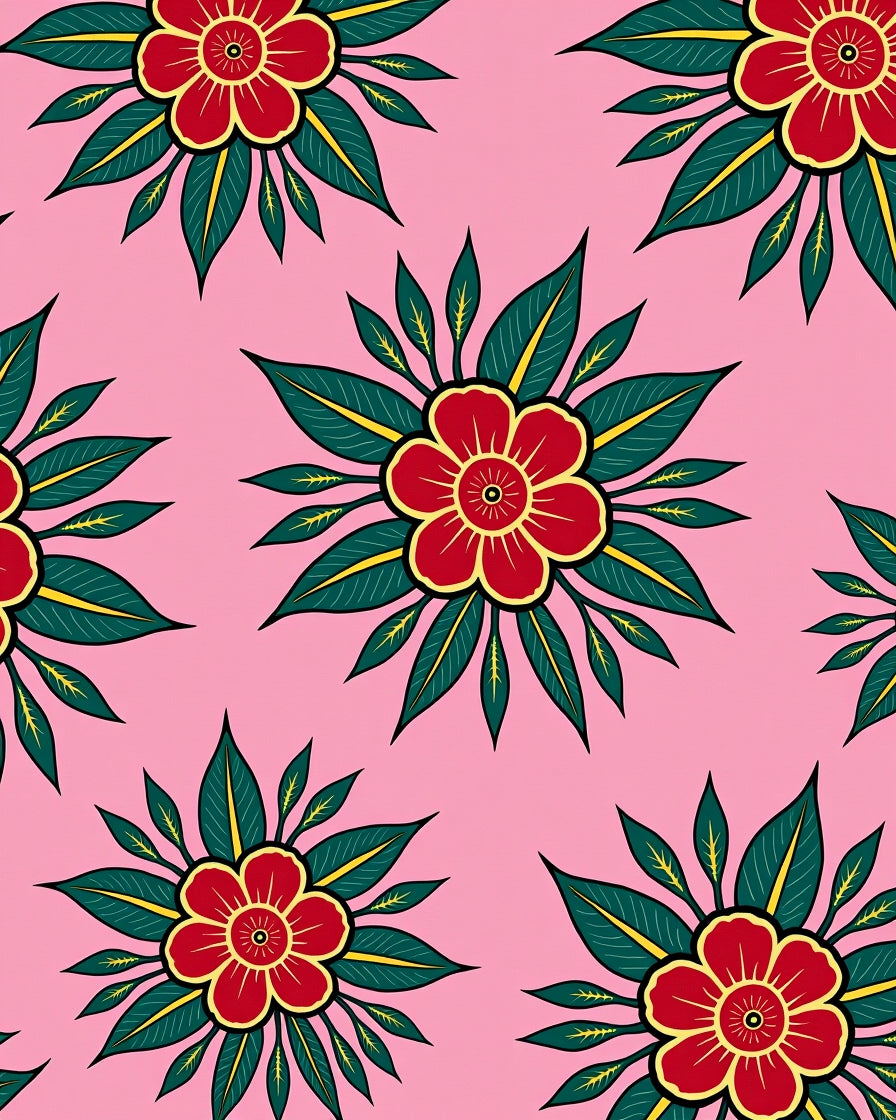 Crimson Petal Floral Arrangement Rug