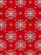 Red White Snowflake Pattern Rug