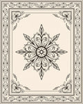 Elegant Floral Star Patterned Rug