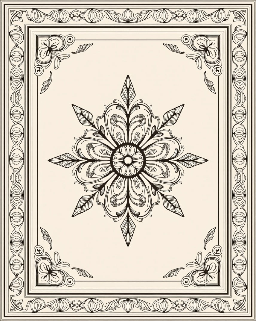 Elegant Floral Star Patterned Rug