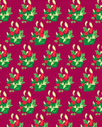 Festive Red Berry Potted Plant Rug