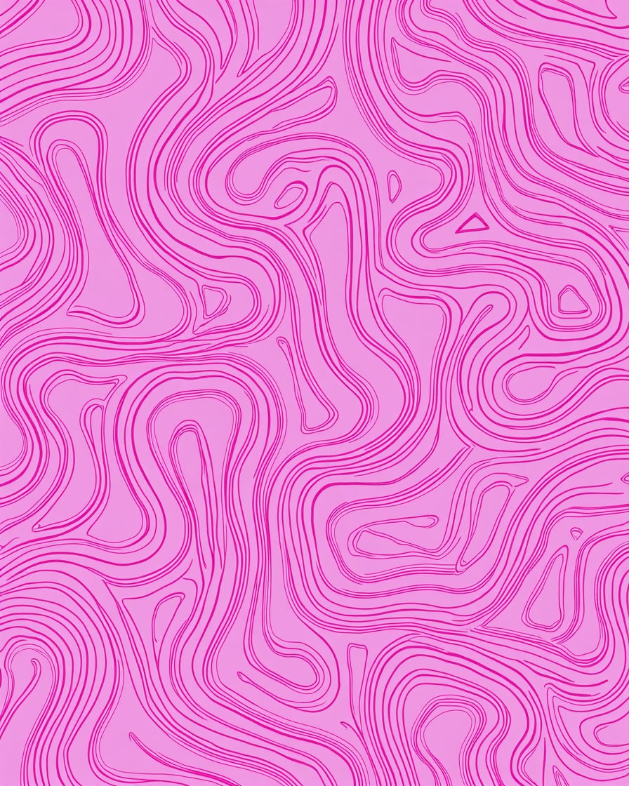 Abstract Pink Swirl Pattern Rug