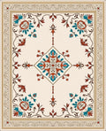 Ornate Floral Arabesque Pattern Rug
