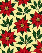 Bold Red Floral Holly Pattern Rug
