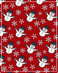 Festive Snowman And Snowflake Pattern Rug