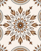 Radial Floral Mandala Pattern Rug