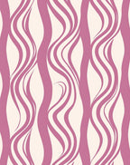 Flowing Pink Abstract Pattern Rug