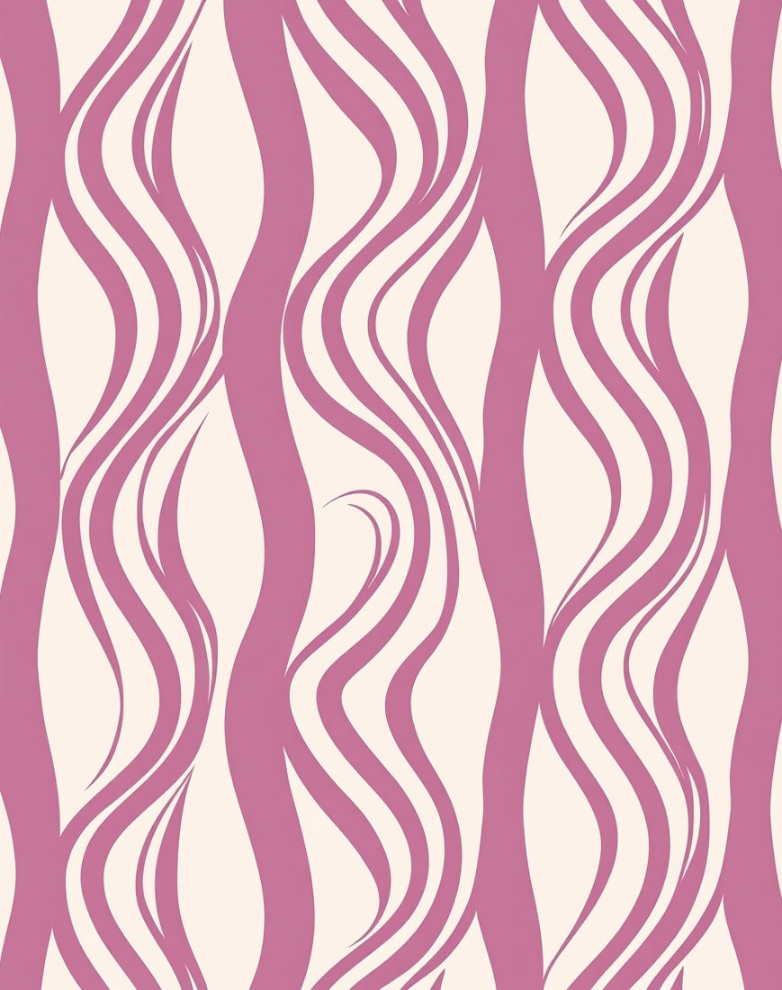 Flowing Pink Abstract Pattern Rug